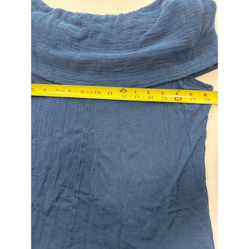 Oh My Gauze Florida Blue Off Shoulder Cotton Gauze Top Womens Size 1 Mexico - Picture 5 of 6
